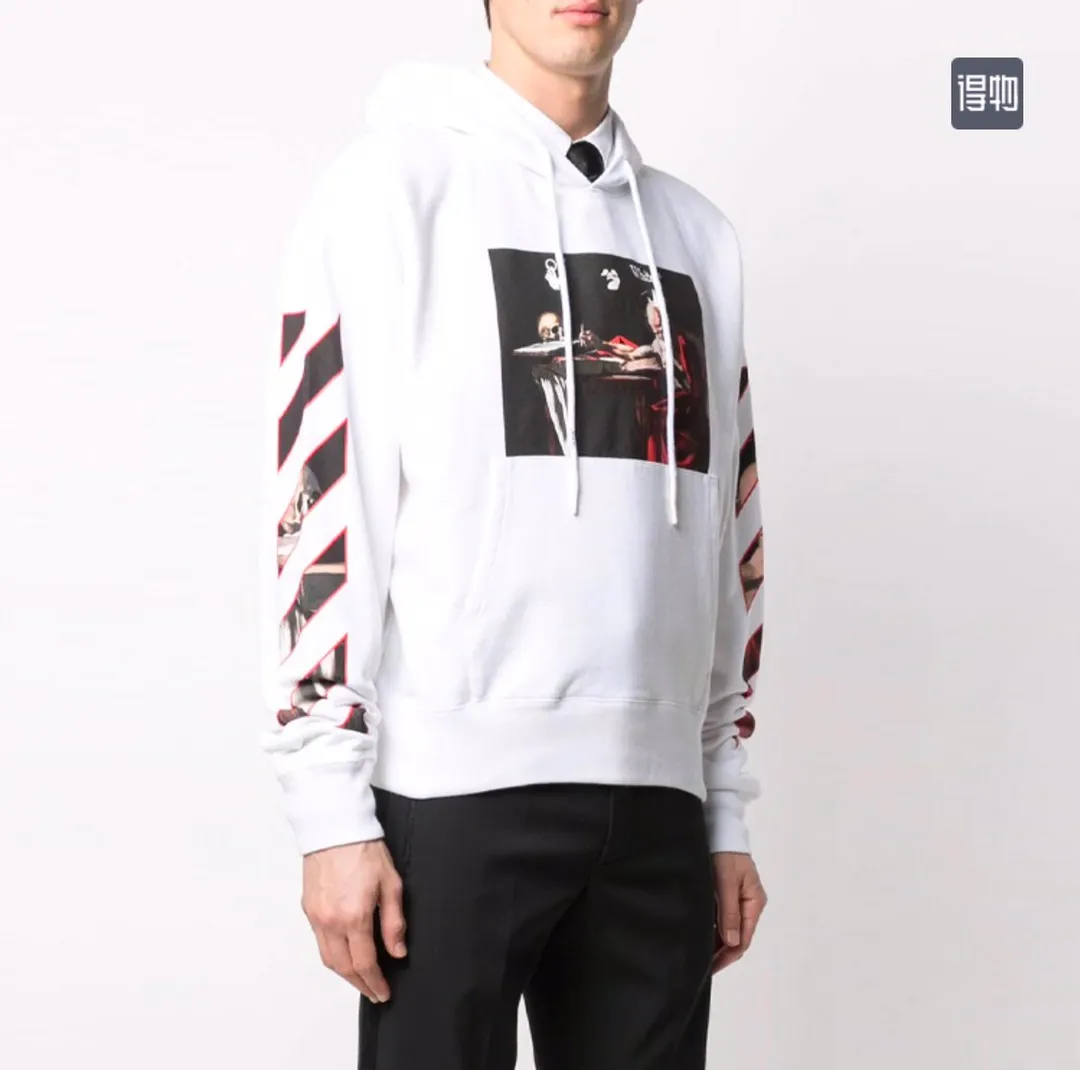 ♻️💯Upper body reference model picture❤️ Top tested version OFFWHITE OW Caravaggio Skeleton Old Man Oil Painting for Male and Female Couples Pure Cotton Loose Religious Round Neck Pullover Hoodie Sweatshirt Exclusive version on the market, zp’s sales once hit a new high. Both the front and rear panels are printed using Kornit's digital direct printing process, with 7 colors sprayed and glazed solid film, giving the printing a jelly-like feel. The printing gradient is gentle, the texture is clear, and the color contrast is obvious. The fabric is made of 480g large fish scale pure cotton terry fabric, which is launched in a big way and has full drape. It can be compared with all versions on the market and is synchronized. Brand new 21s collar label, washed, hang tag, all customized. Size chart